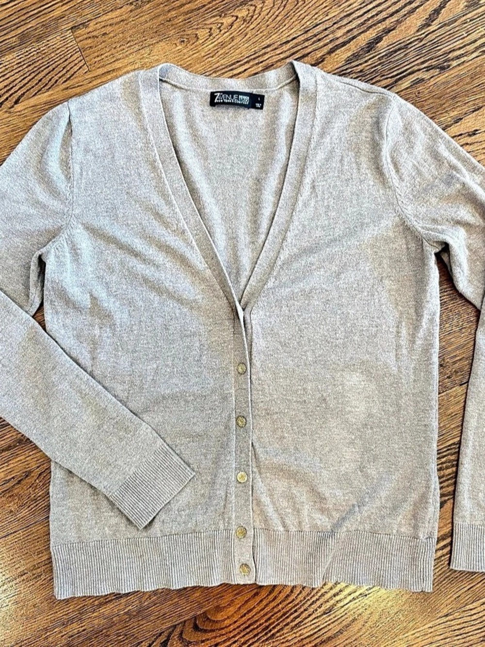 7th Avenue Design Studio Women's Beige Cardigan Size Large Like New